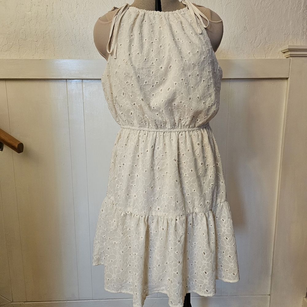 Storia Cream Eyelet Dress